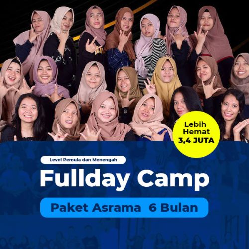 ACCESS-ES - Paket Full Day Camp 6 Bulan dibagi menjadi 3 level yaitu Level 1, Level 2 dan Level 3. Untuk mengikuti paket ini, Kamu wajib melalui placement test terlebih dahulu untuk menentukan Level kelas yang sesuai dengan kebutuhan kamu. (sehingga dalam satu kelas kemampuan peserta akan merata). Paket Full Day Camp 6 Bulan memiliki 5x kelas/pertemuan yang wajib diikuti selama hari aktif (senin-jumat)