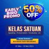 Kelas Satuan - Early Bird Cocok buat Kamu yang masih pemula dan ingin memiliki kemampuan berkomunikasi dengan menggunakan bahasa inggris secara aktif sambil mengisi Liburan Lebaran di Kampung Inggris Pare Kelas apa yang bisa diikuti di Program Promo Kelas Satuan - Early Bird ? Pronunciation Class Speaking Class Conversation Vocabulary Class etc
