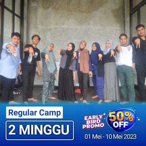 ACCESS-ES - Paket Reguler Camp 2 Minggu Early Bird dibagi menjadi 3 level yaitu Level 1, Level 2 dan Level 3. Untuk mengikuti paket ini, Kamu wajib melalui Measuring test terlebih dahulu untuk menentukan Level kelas yang sesuai dengan kebutuhan kamu. (sehingga dalam satu kelas kemampuan peserta akan merata). Paket Reguler Camp 2 Minggu Early Bird  memiliki 4x kelas/pertemuan yang wajib diikuti selama hari aktif (senin-jumat) Yang dipelajari mengikuti Paket Reguler Camp ACCESS-ES Kampung Inggris Pare sebagai berikut: